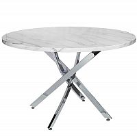 стол mark обеденный круглый d120х76 см хром, прозрачный в Нижневартовске