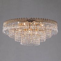 потолочная люстра eurosvet diadema 10078/10 золото/прозрачный хрусталь strotskis в Нижневартовске