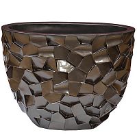 кашпо низкое lux цвет металлик 46*25*37см в Нижневартовске