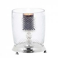 подсвечник стеклянный с резьбой на металлическом основании cristal от eichholtz, 26 см в Нижневартовске