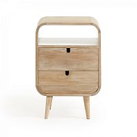 прикроватная тумба gerald белая с коричневыми ящиками в Нижневартовске