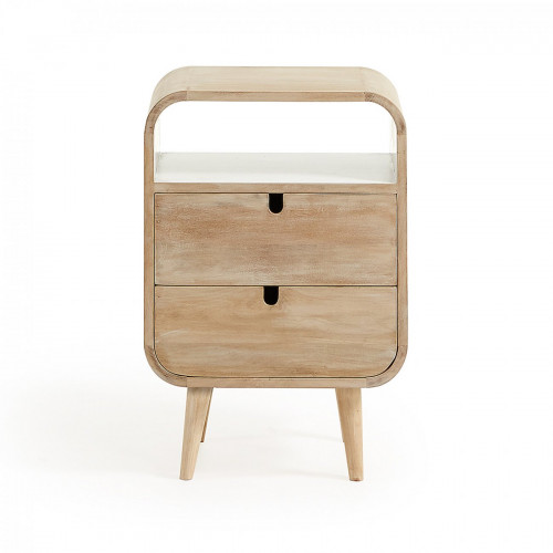 прикроватная тумба gerald белая с коричневыми ящиками в Нижневартовске