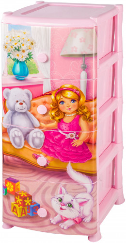 комод 4-х секционный 40х48х95 см violet кукла в Нижневартовске