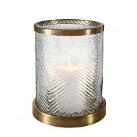 подсвечник стеклянный с золотым ободком и рельефом paloma s от eichholtz, 27 см в Нижневартовске