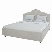 кровать двуспальная 180х200 светло-бежевая с фигурным изголовьем palace в Нижневартовске