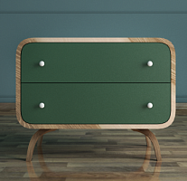 комод ellipse с двумя ящиками орех, зеленый в Нижневартовске