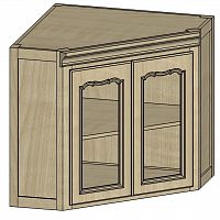 шкаф угловой навесной поместье c узором с состариванием в Нижневартовске