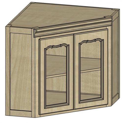 шкаф угловой навесной поместье c узором с состариванием в Нижневартовске