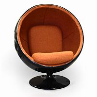 кресло ball chair черно-коричневое в Нижневартовске