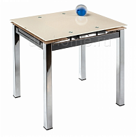 стол стеклянный раскладной kvadro 80 бежевый в Нижневартовске