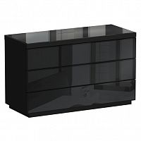 комод kristal 3 ящика черный глянец в Нижневартовске