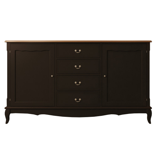 комод leontina black (4 ящика 2 двери) черный в Нижневартовске