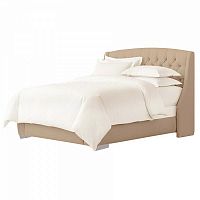 кровать двуспальная с каретной стяжкой 180х200 светло-коричневая hugo в Нижневартовске