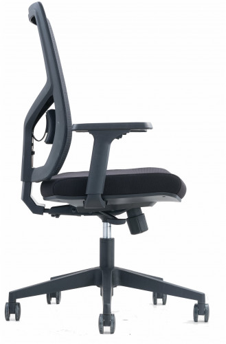 кресло компьютерное сильвия lb черный пластик / черная сетка / черная ткань в Нижневартовске