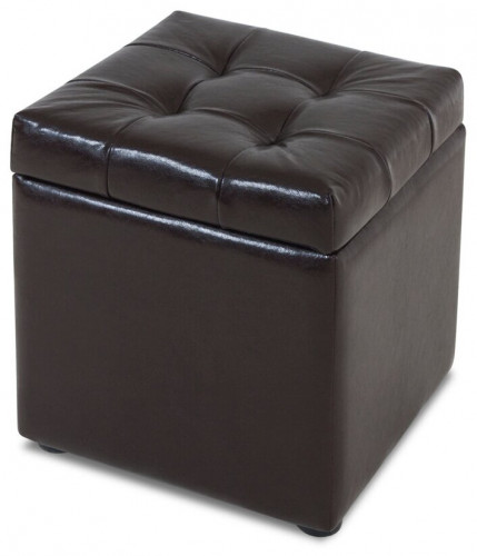 пуф шарм-дизайн квадро с ящиком черный в Нижневартовске