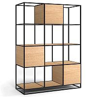 стеллаж kvadra 3 black светлый дуб в Нижневартовске