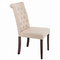 стул деревянный amelia dark walnut / fabric cream в Нижневартовске