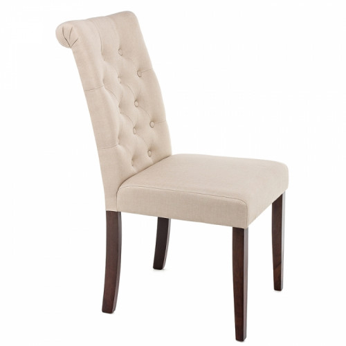 стул деревянный amelia dark walnut / fabric cream в Нижневартовске