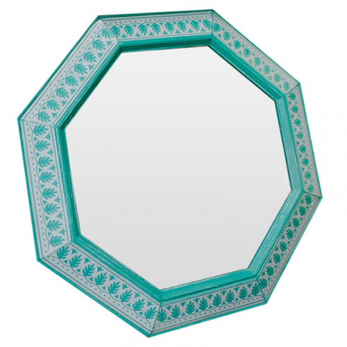 зеркало восьмиугольное голубое с белым принтом grace в Нижневартовске