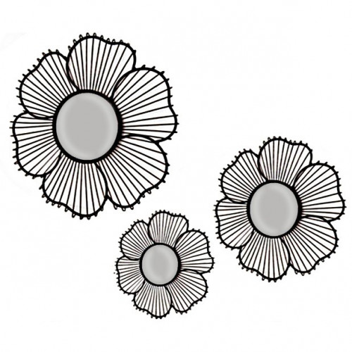 зеркальное панно декоративное цветы 3 штуки bouquet в Нижневартовске