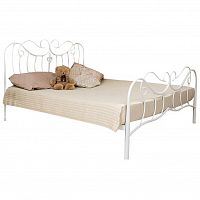 кованая двуспальная кровать 160х200 белая brena в Нижневартовске