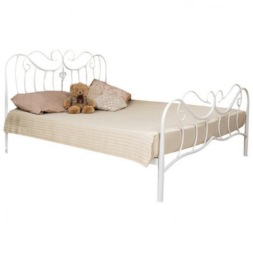 кованая двуспальная кровать 160х200 белая brena в Нижневартовске