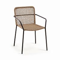 бумер кресло металлический каркас серый канат бежевый от la forma (ex julia grup) в Нижневартовске