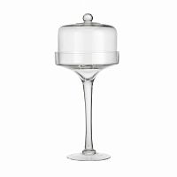 подсвечник стеклянный высокий на ножке с крышкой купол, 39 см в Нижневартовске
