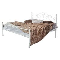 кованая двуспальная кровать 180х200 с одной спинкой белая флоренция в Нижневартовске