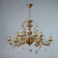 подвесная люстра ambiente alicante 8888/6+6 ab tear drop бронза в Нижневартовске