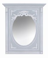 зеркало классическое овальное в белой прямоугольной раме с резьбой людовик в Нижневартовске