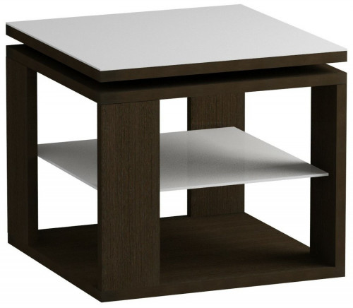 стол журнальный ls 747 02.11 (корпус-венге,стекло-бел) в Нижневартовске