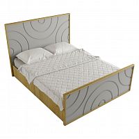 кровать деревянная двуспальная 160х200 серая круги на воде в Нижневартовске