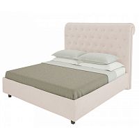 кровать двуспальная 180х200 светло-бежевая из велюра sweet dreams в Нижневартовске