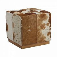 пуф сubic pony кожа коричневая с белым в Нижневартовске