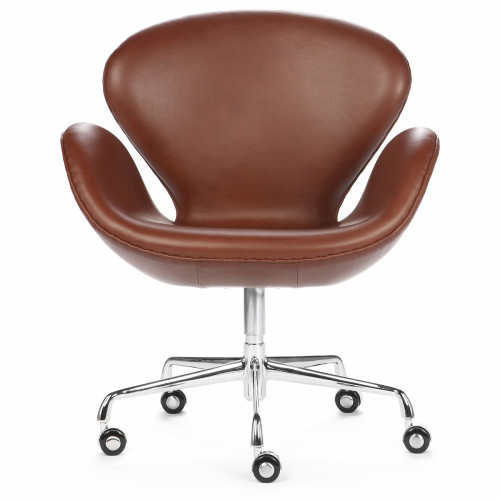 кресло swan на колесиках коричневое в Нижневартовске