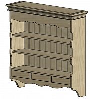 шкаф с полками навесной поместье с узором, с состариванием в Нижневартовске