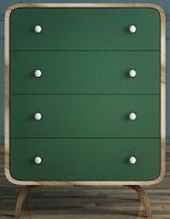 высокий комод ellipse с четырьмя ящиками орех, зеленый в Нижневартовске