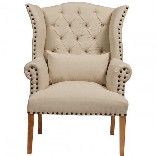кресло quinn tufted armchair бежевое в Нижневартовске