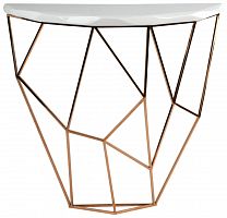 консоль geometric 100x38x90 золото, белая столешница в Нижневартовске