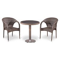 комплект мебели из искуственного ротанга nomi серый на 2 персоны в Нижневартовске