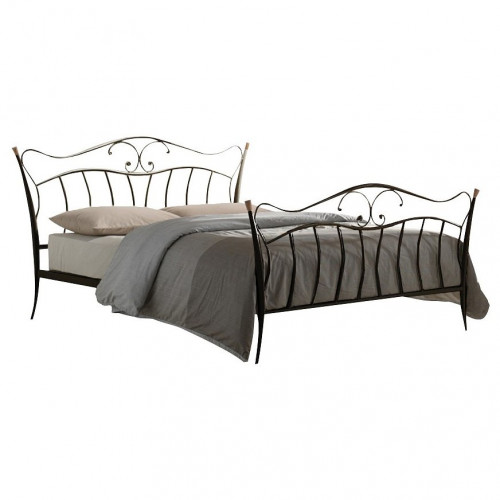 кованая двуспальная кровать 160х200 серая mila в Нижневартовске