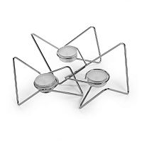 набор подсвечников серебряных металлических для чайных свечей tri-angular loop, 7 см, 3 штуки в Нижневартовске