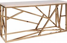 консоль geometric 180x50x90 золото, светло-коричневая столешница в Нижневартовске