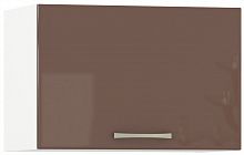 шкаф навесной горизонтальный 500 кухня сандра капучино глянец/белый, дверь открывается вверх в Нижневартовске