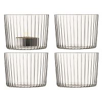 набор подсвечников стеклянный с рельефом для чайных свечей gio, 6 см, 4 штуки в Нижневартовске