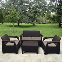 комплект мебели с диваном yalta-1 коричневый на 4 персоны в Нижневартовске