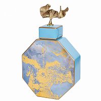 ваза керамическая с крышкой голубая с золотом 21*8*31см в Нижневартовске