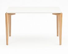 стол обеденный с белой столешницей и коричневыми ножками rectangle compact в Нижневартовске