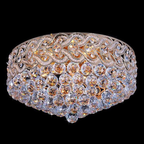 потолочная люстра eurosvet 3296/8 золото/прозрачный хрусталь strotskis в Нижневартовске